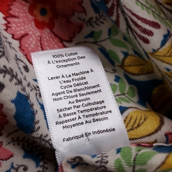 TALBOTS Cream Pink Tan Floral Print Casual Button Down Top Sz M - Picture 12 of 13